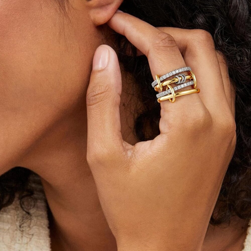 Cubic Zirconia Interlocked Stackable Rings For Wo… - image 2